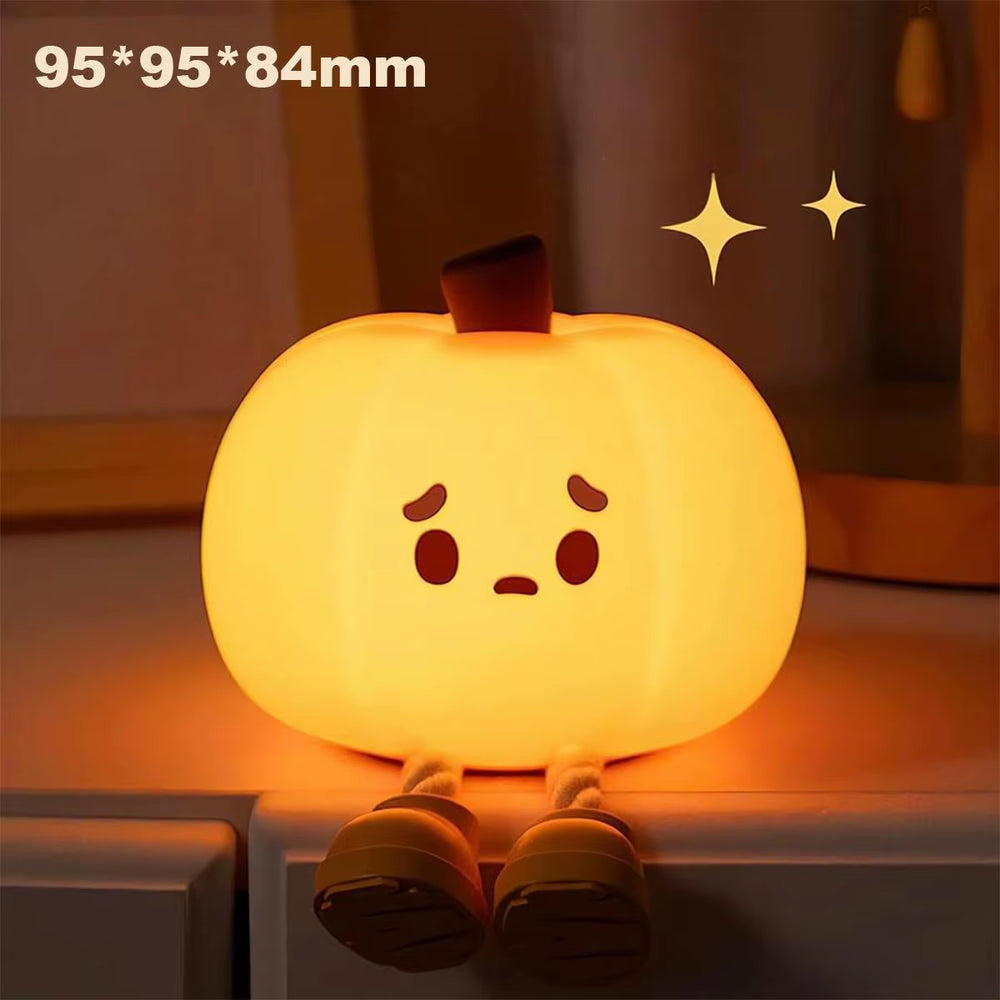 Rechargeable Halloween Led Night Light Cute Squishy Cartoon Kids Silicone Nursery for Bedroom Holloween Pumpkin Bedside Portable